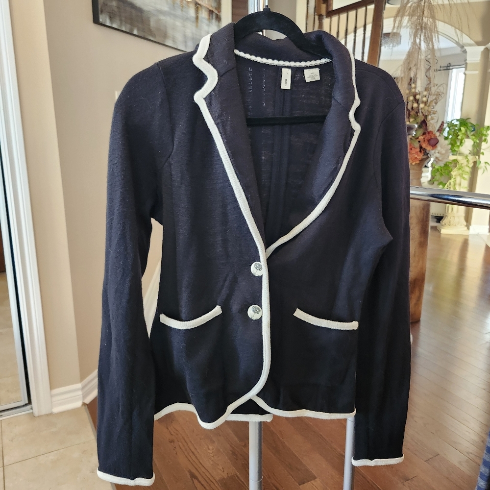 Moth Black Blazer with White Trim